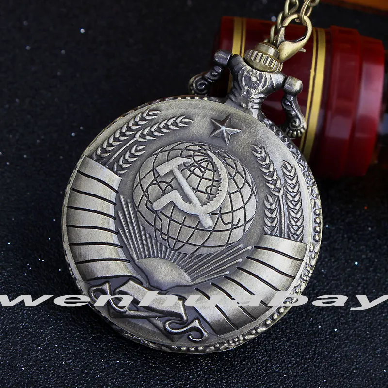 Кофта СССР рук CCCP винтажные карманные часы ожерелье кулон для женщин и мужчин