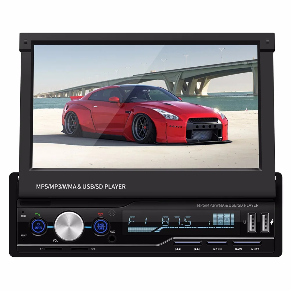 Автомагнитола Mp5 mp5 плеер mp3 Bluetooth RDS 7 дюймов радио 1 Din GPS стерео Авторадио складной