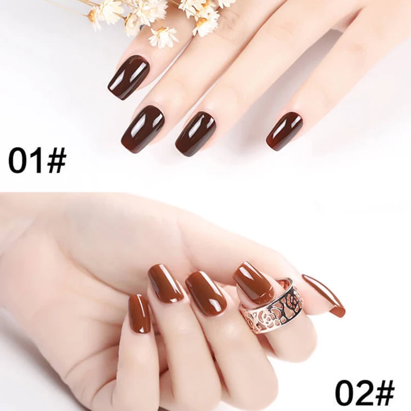 Belle Fille 10 мл кафе серии УФ гель для ногтей Карамель Кофе полу Перманентный