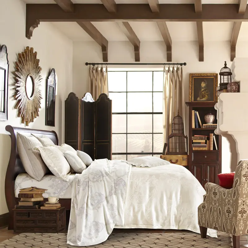 Комплект постельного белья из модала шелка хлопка роскошного жаккарда