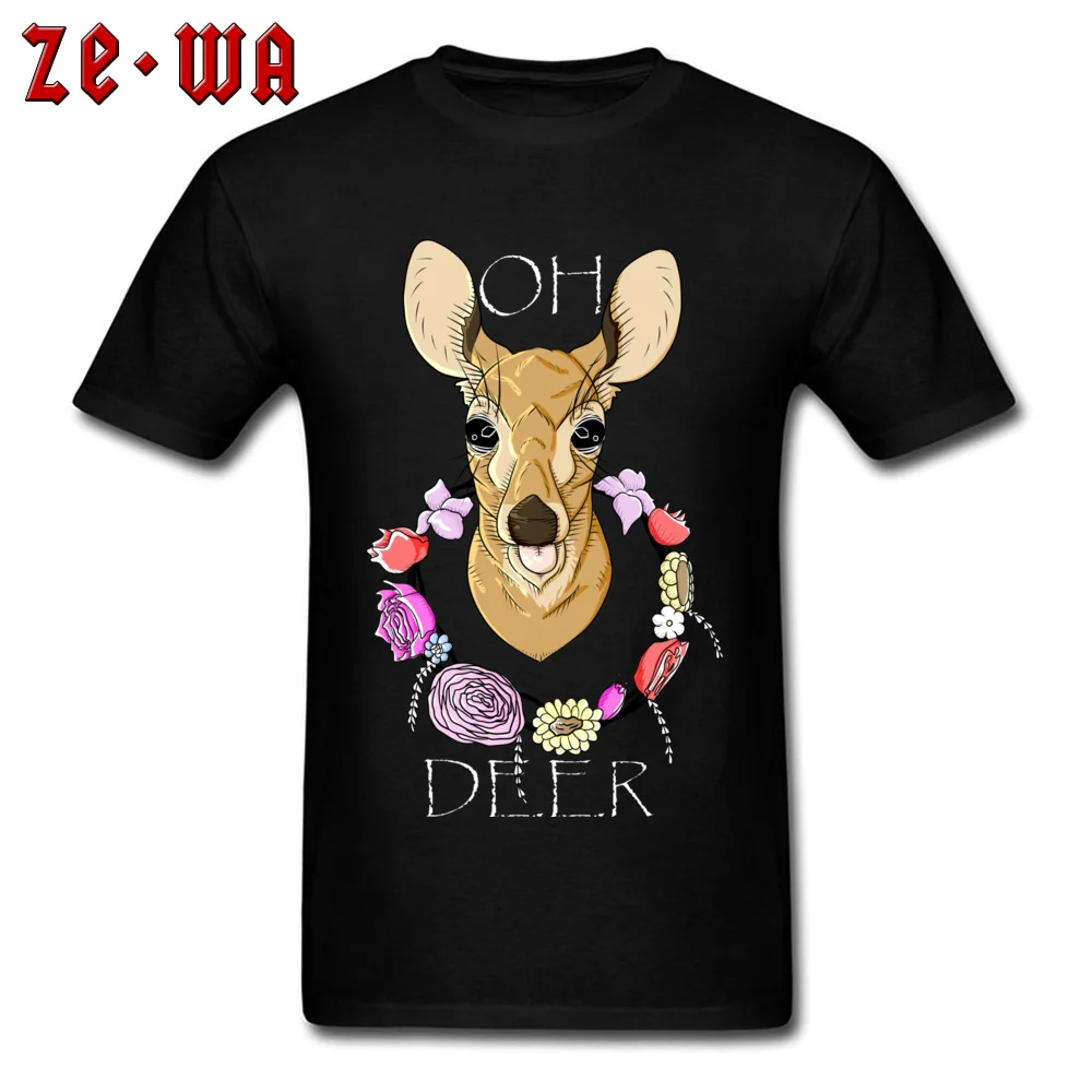 Футболка Oh Deer Мужская футболка подарок на Рождество с цветочным рисунком