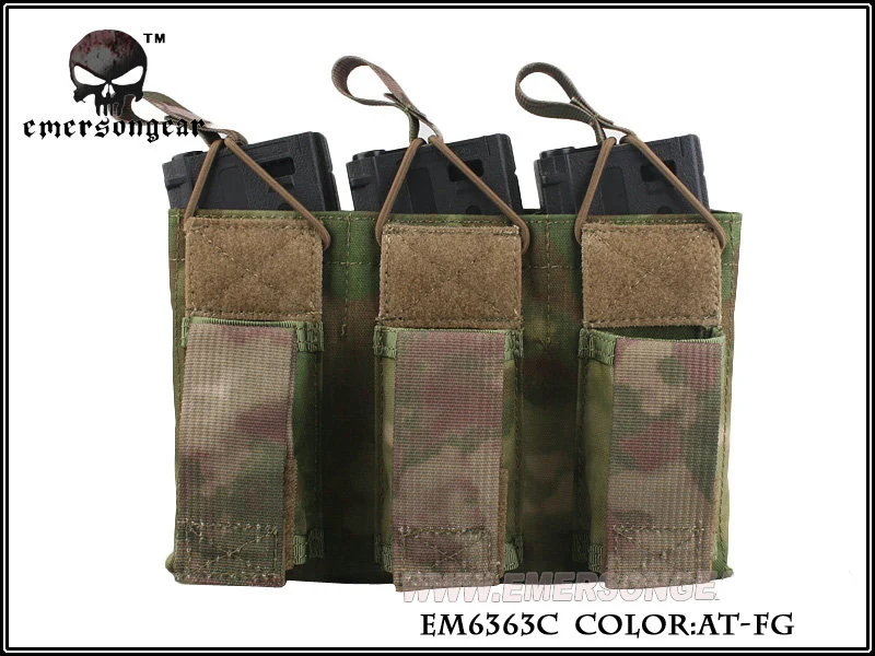 Emersongear Magazine Mag Pouch 5,56 Пистолет тройной Открытый верх армейских подсумок Emerson военная игра Мультикам AOR Черный Хаки