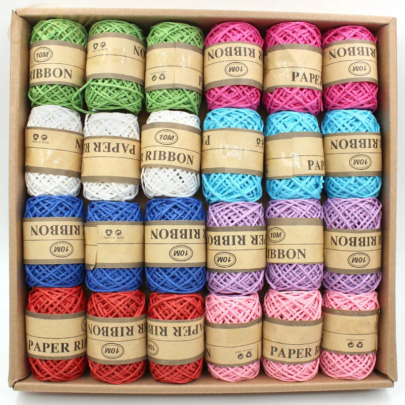 

10M*24 Roll Paper Rope 2mm Width DIY Hand-Woven Paper Mix Color Thin Ropes For Gift Packing Wedding Birthday Party Decoration