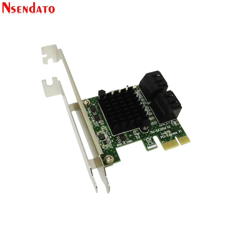 Белый PCIE SATA 3,0 карта PCI-E адаптер PCI Express 6G SATA3.0 4 Порты и разъёмы SATA III расширения карты контроллера для SSD HDD IPFS IDE/SATA - Цвет: Белый