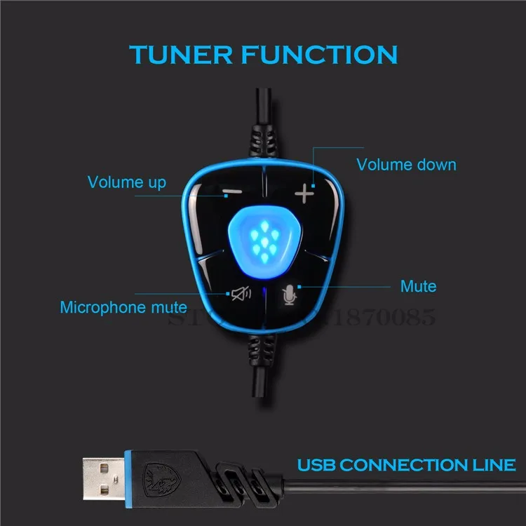 Sades A7 PC Gamer игровая гарнитура USB 7,1 Surround профессиональные Стерео Игровые наушники с микрофоном светодиодный светильник для компьютера ноутбука