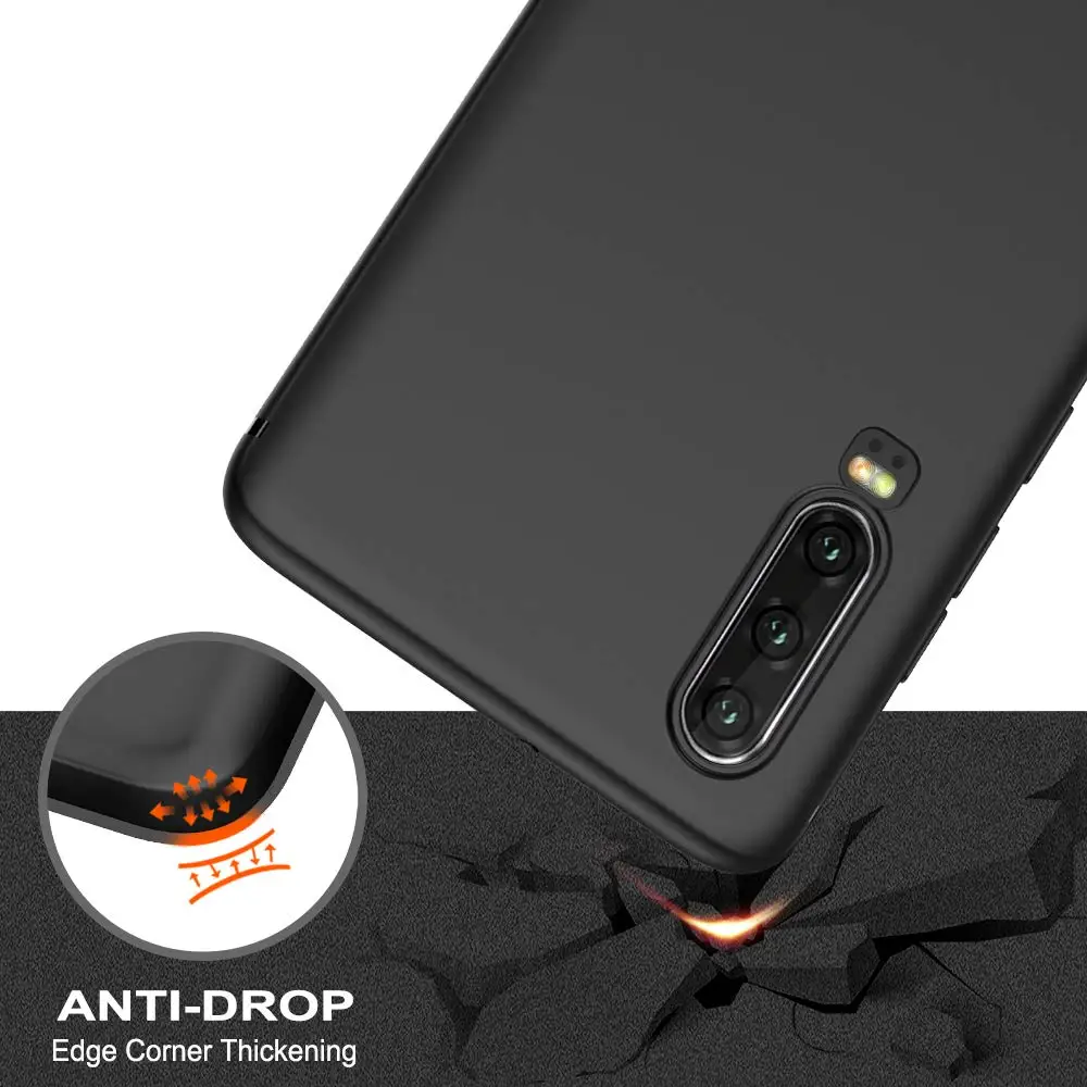 Для Huawei P30 Pro Чехол черный ТПУ чехол матовый для телефона отделка тонкий профиль