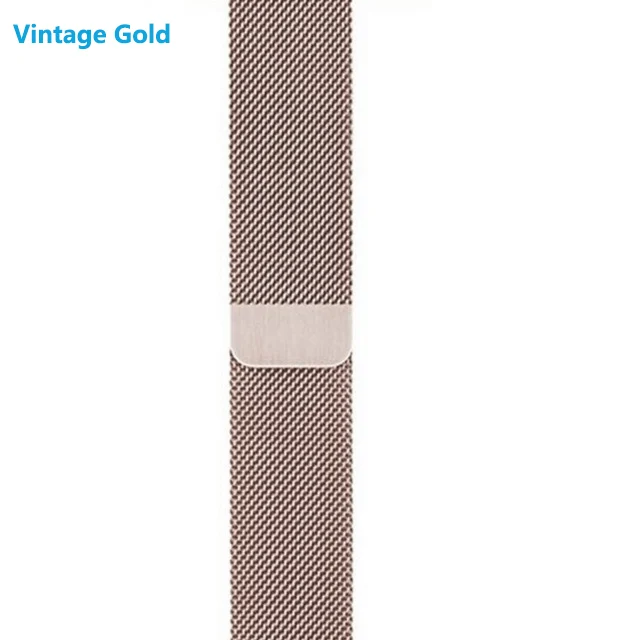 Vintage Gold Сетка Нержавеющая сталь Миланская петля, ремешок для apple watch 42mm, 38 мм, Ремешок Браслет, ремешок для наручных часов iwatch серии 3/2/1 - Цвет ремешка: Vintage Gold