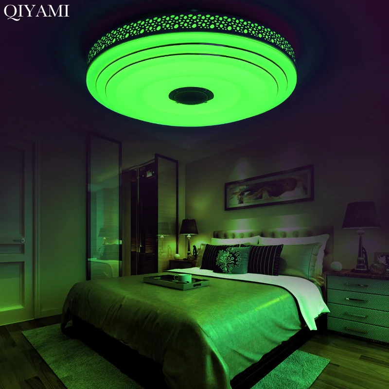Современные круглые музыкальные люстры для гостиной спальни RGB цвет Led люстра