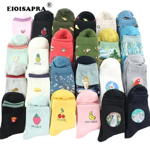 EIOISAPRA Смешные носки с пищевыми фруктами и ананасами сушиПтицакартина маслом, веселые женские носки