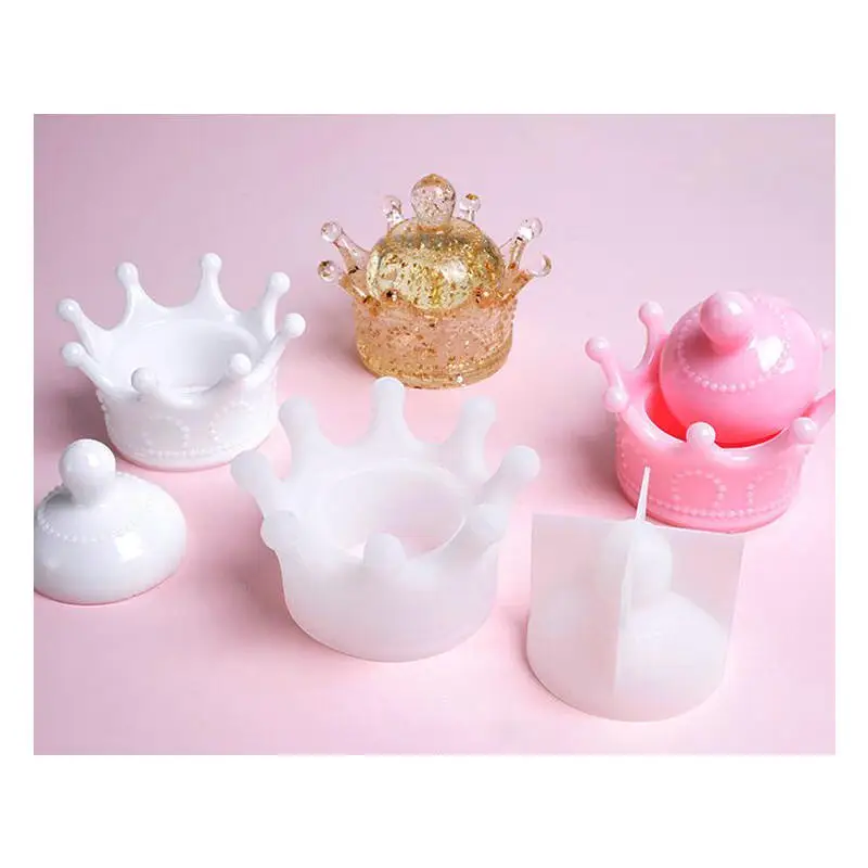 Kawaii Crown Storage Box Silicone Mold Jewelry Findings Pendant Accessory DIY Charms Handmade Epoxy Resin Cabochon Mould | Украшения и