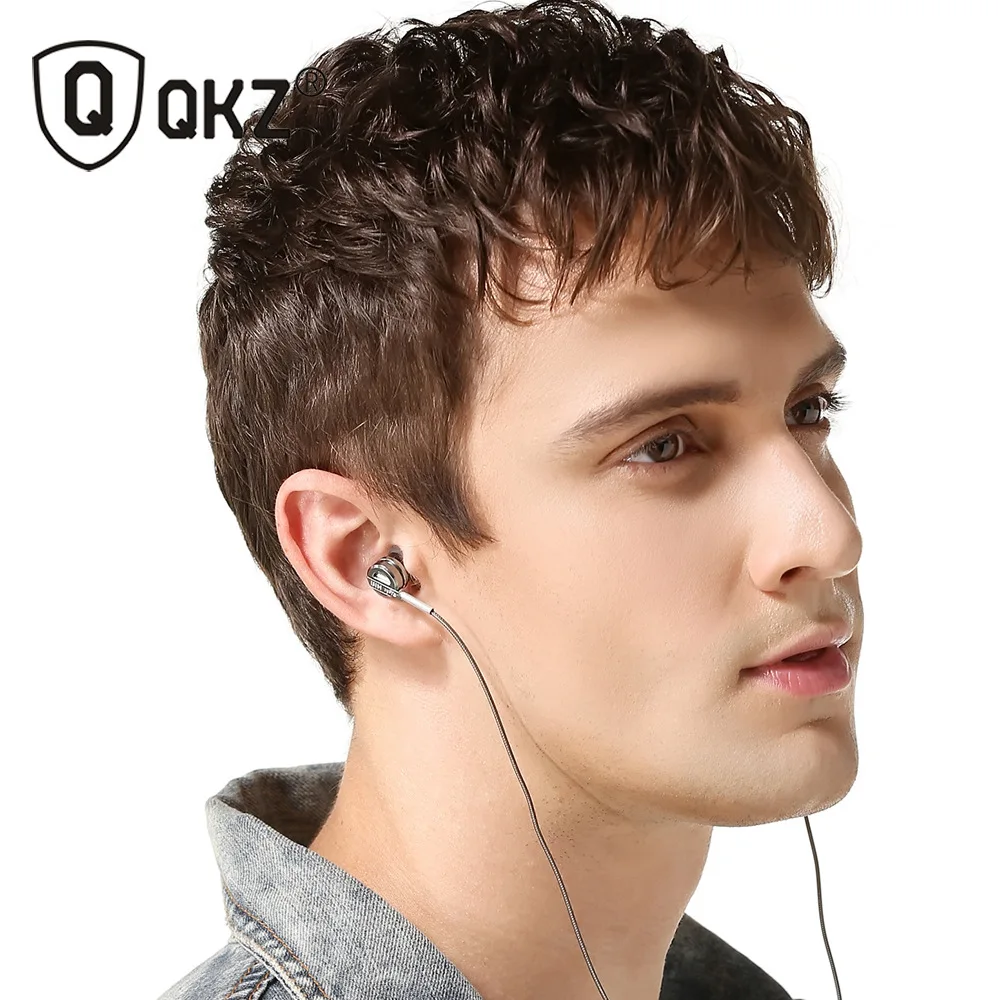 QKZ DM9 Проводные Наушники Hi-Fi наушники в ухо fone de ouvido бас металла DJ MP3 гарнитура