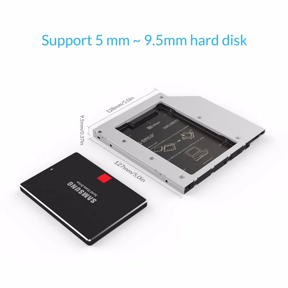 ORICO L95SS CD-ROM пространство для SATA III жесткий диск 2.5 внутренний hdd caddy Корпус