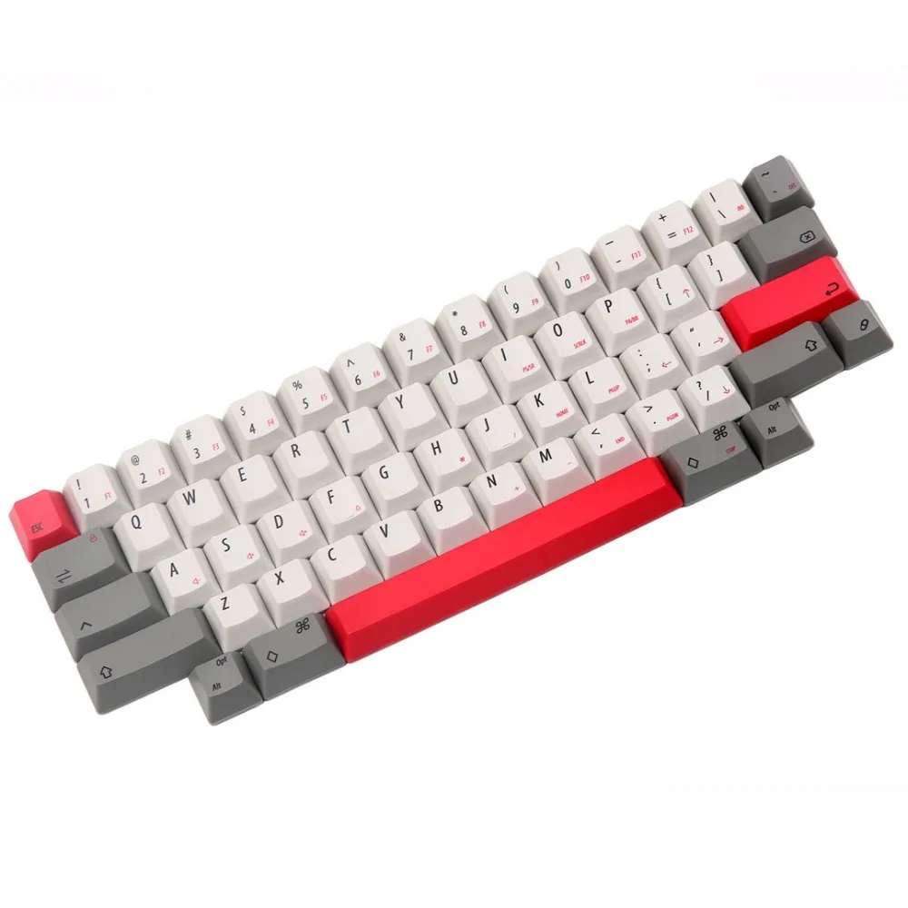 Электростатический емкостный серый и молочный keycap PBT OEM краситель-субкровать 60 клавиш в красном Esc введите пробел для ANSI раскладки клавиатуры
