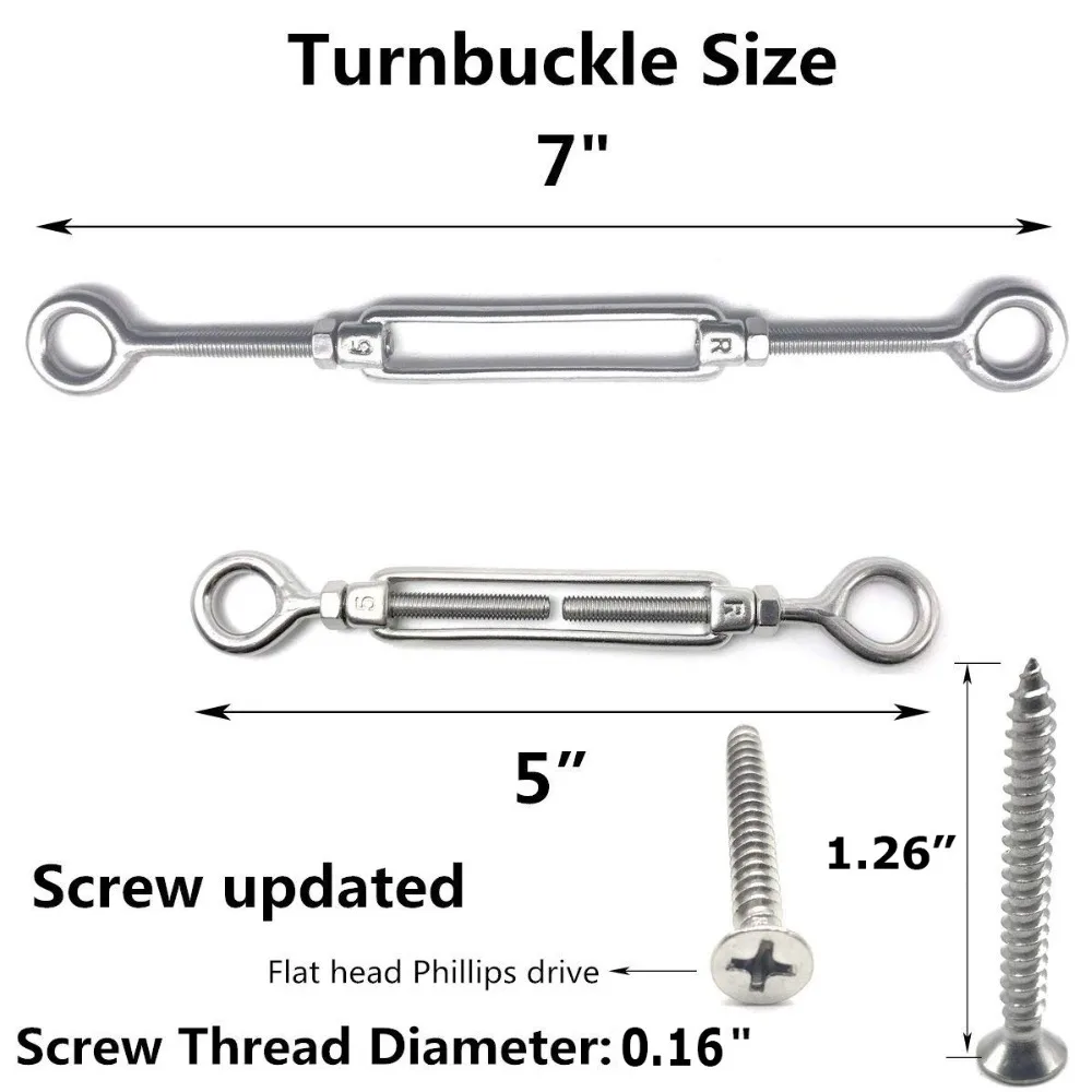 Набор терминальных тросов для ограждения из нержавеющей стали G316 для деревянных столбов, 20 групп, DIY.