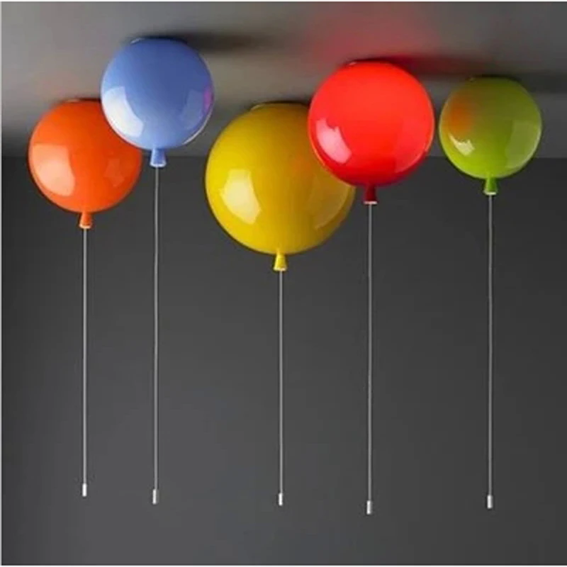 

6 Colors Balloon design Acrylic lampshade Ceiling Light Holiday Decoration Children Room E27 Lamps Energy-saving LED lighting