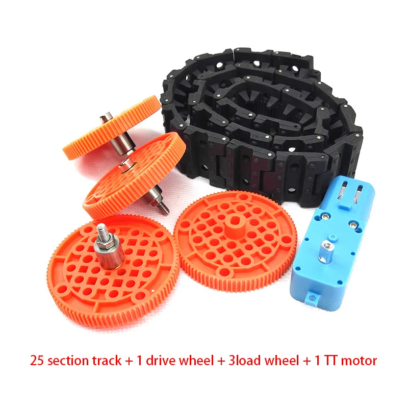 Rubber Track Drive Kit Plastic Bearing Wheel TT Motor DIY Car Accessories | Игрушки и хобби