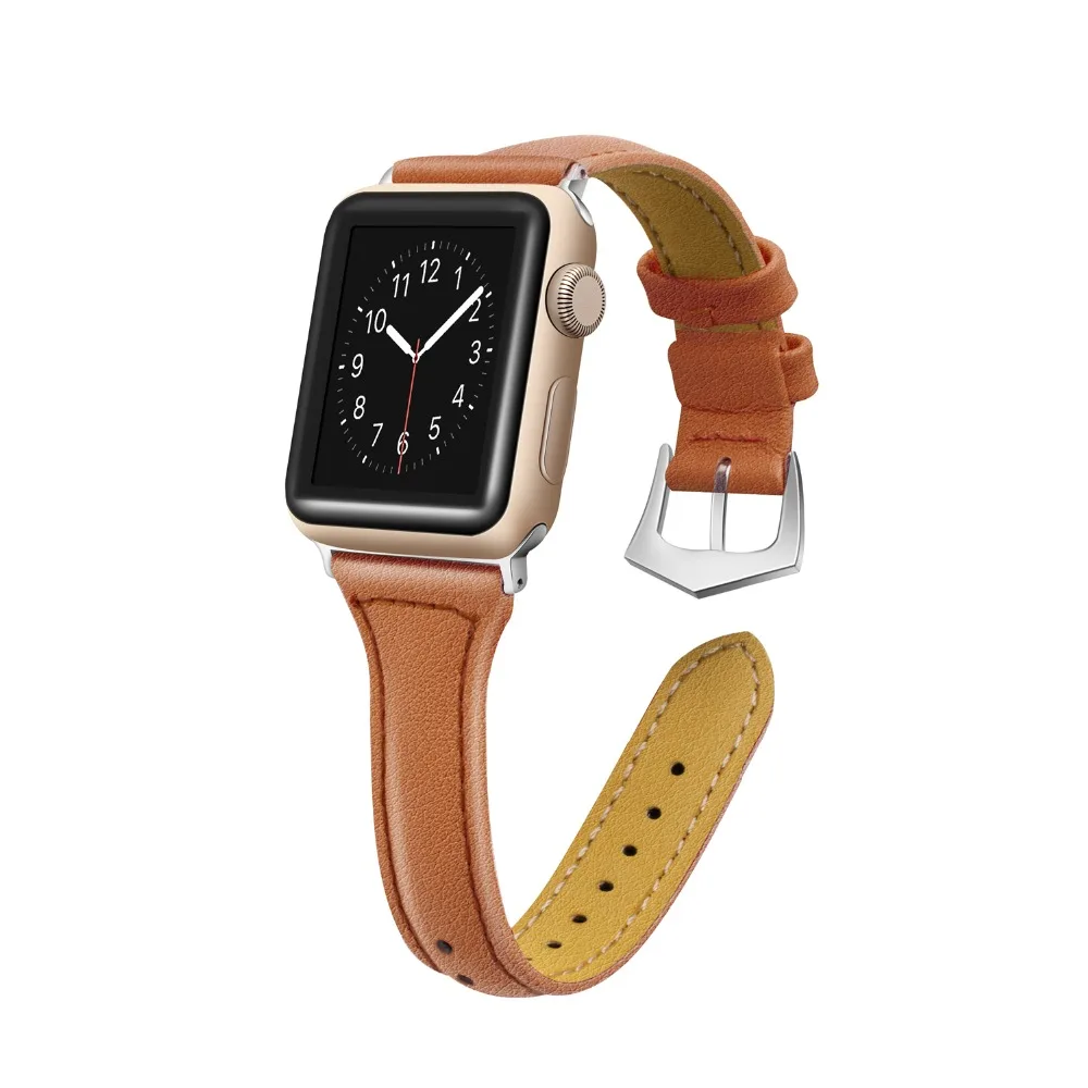 Кожаный ремешок для Apple Watch ремешок 40 мм 44 мм iWatch ремешок 38 мм 42 мм тонкий ремень ремешок для часов Браслет Apple watch 5 4 3 2 1 38 40 42