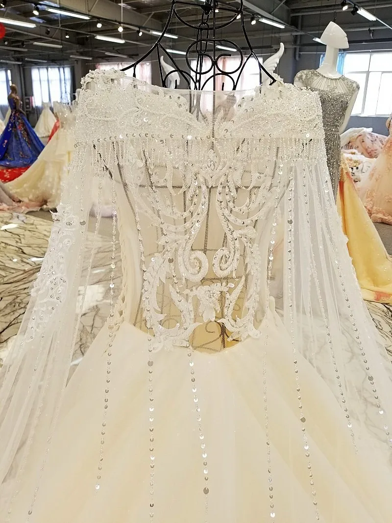Vestido De Noiva Роскошные без рукавов шаль пряжа кружева свадебные платья 2018 Кристалл