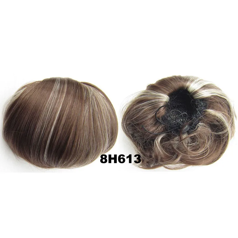 Jeedou Updos синтетические волосы высокая температура волокна шиньон коричневый цвет 85 г волосы булочка Pad пончик-шиньон Резиновая лента шиньон - Цвет: 8H613
