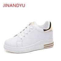 spring new wedges white shoes female platform sneakers women tenis feminino casual female shoes woman gold sneaker