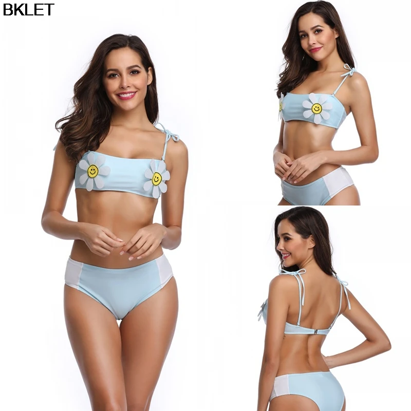 Женские бикини с низкой талией небесно голубые купальные костюмы эффектом пуш ап