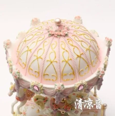 Большая светодиодная подсветка Laxury карусель Музыкальная шкатулка с небесным