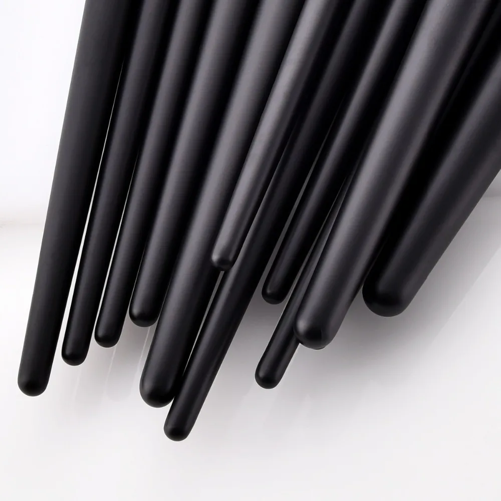 

12pcs Wooden Makeup Brushes Black Foundation Powder Contouring Eyeshadow Lip Cosmetic Brush Set Portable Toiletry Kit Dropship