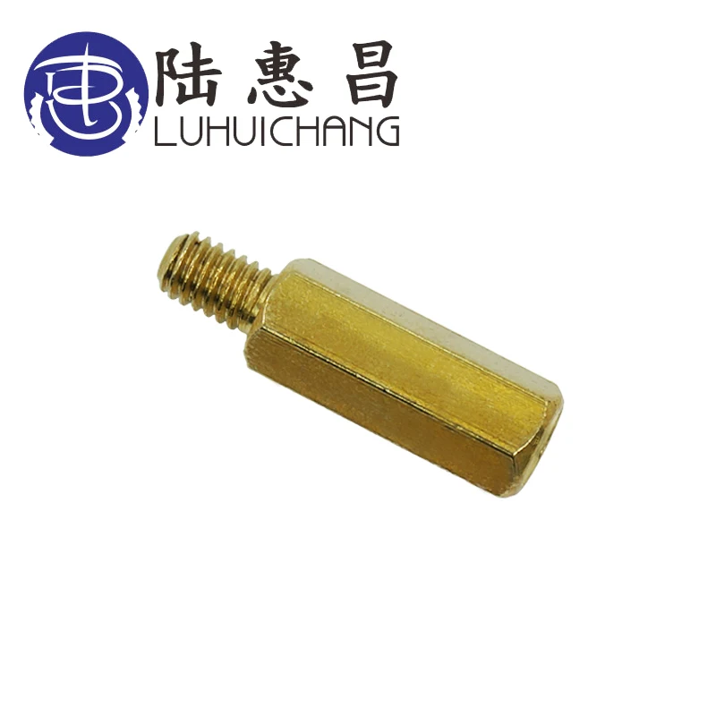 luhuichang 30Pcs M3*L+6mm Hex Head Brass Spacer Nut Copper Insert Threaded Pillar PCB Computer Motherboard Female Male Standoff