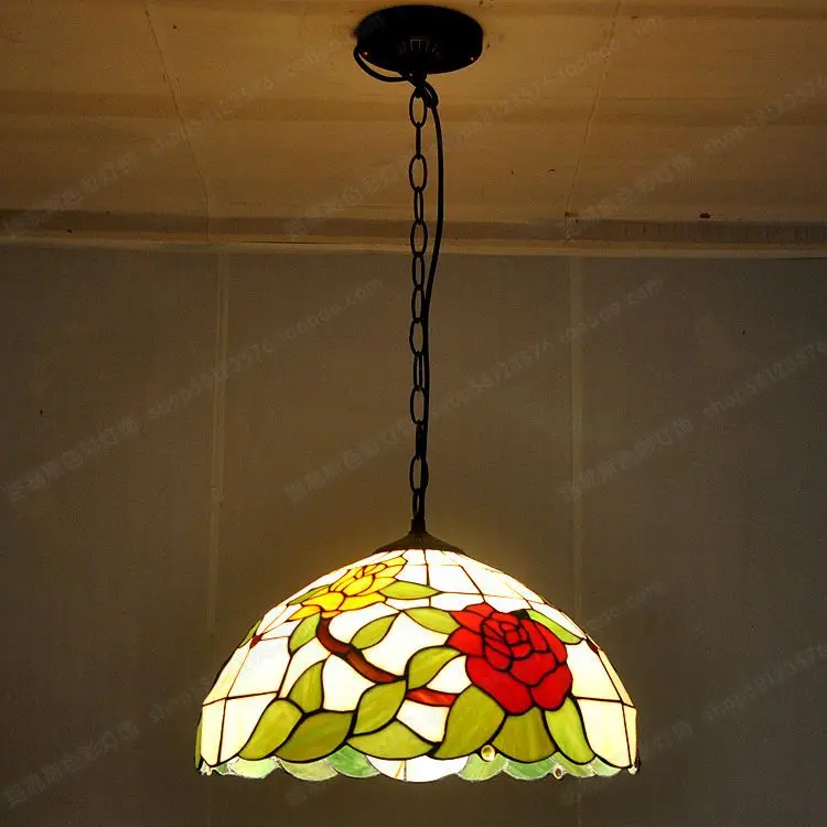 16 дюймовая стеклянная люстра с цветком пиона Tiffanylamps настольная гостиная сад