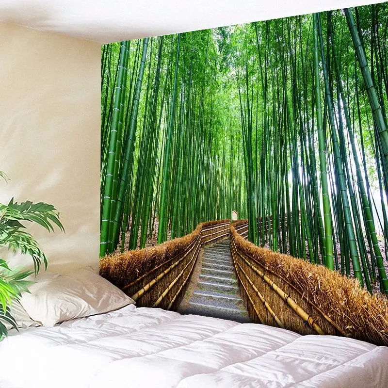 

Bamboo Forest Tapestry 3D Print Nature Tree Indian Mandala Tapestry Wall Hanging Tapestries Boho Bedspread Wall Rug Big Blanket