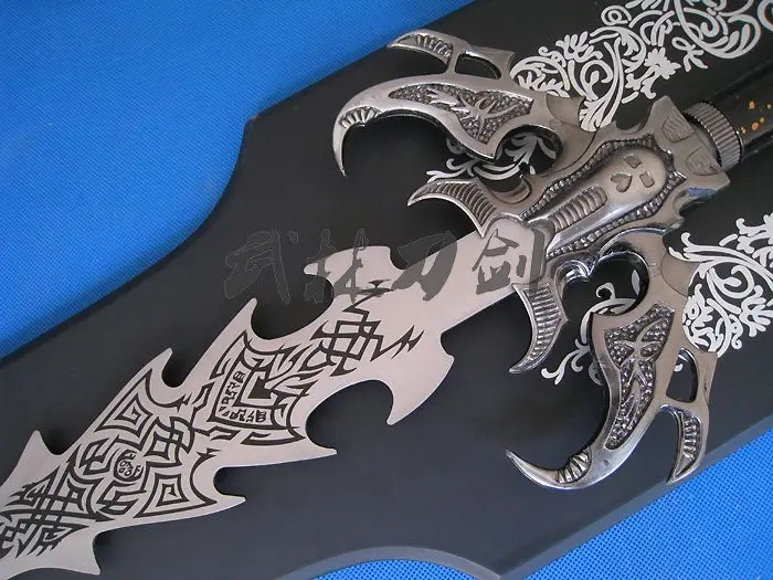 S1623 череп злой Скелет Когти демон меч черная краска атласная отделка лезвие 44 3