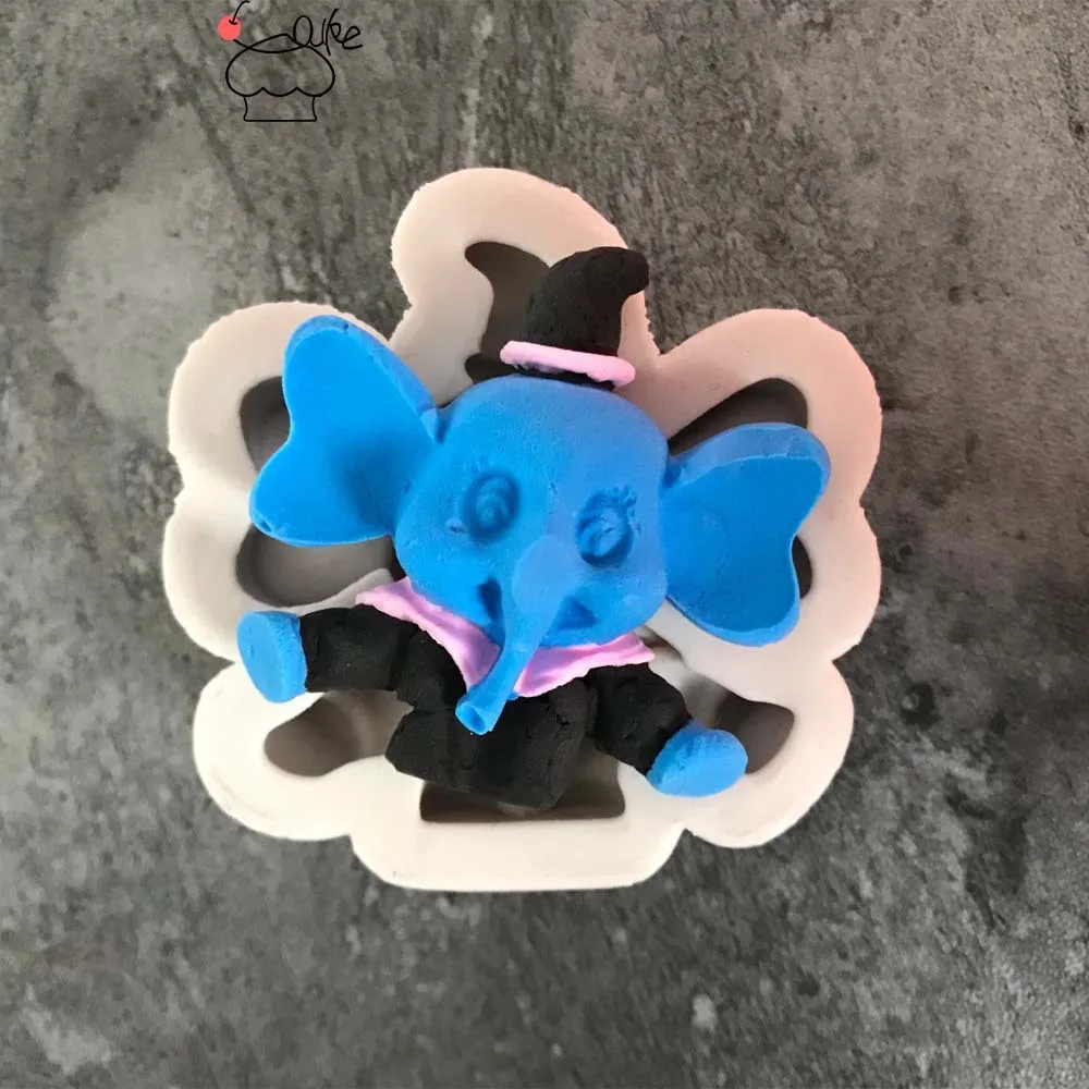 Мультфильм слон помадка торт Силиконовая форма Шоколадные конфеты формы печенье