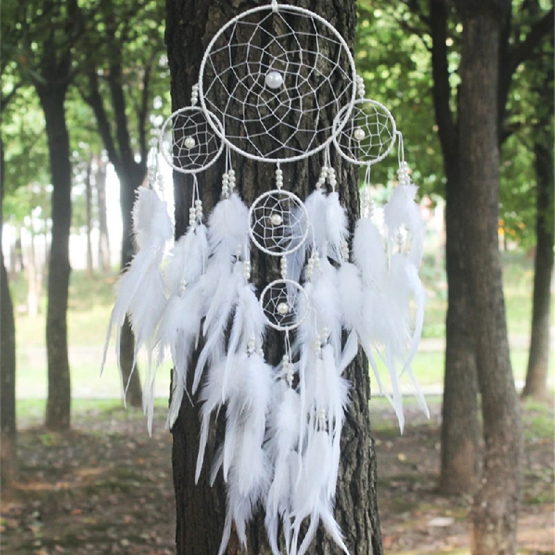 Индийский стиль белый Ловец снов подвесные украшения для автомобиля комнаты