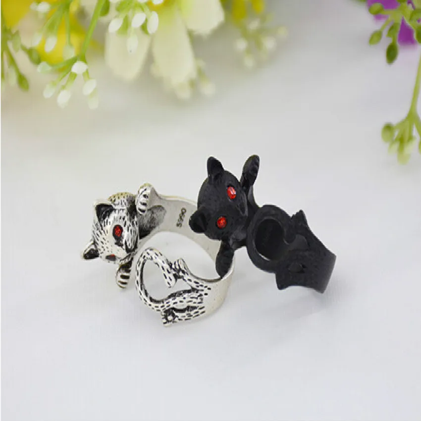 Супер милые животные кошка кольцо 3D Трехмерная животных безымянный палец для