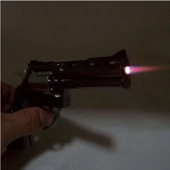 Hot ! Metal GUN Torch Lighter GAS Gun Shape With Leather Case Cigarette Lighter&amp | Дом и сад