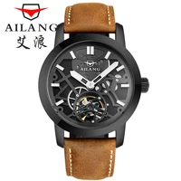 ailang men watch mechanical tourbillon luxury fashion brand leather male sport watches men automatic watch relogio masculino