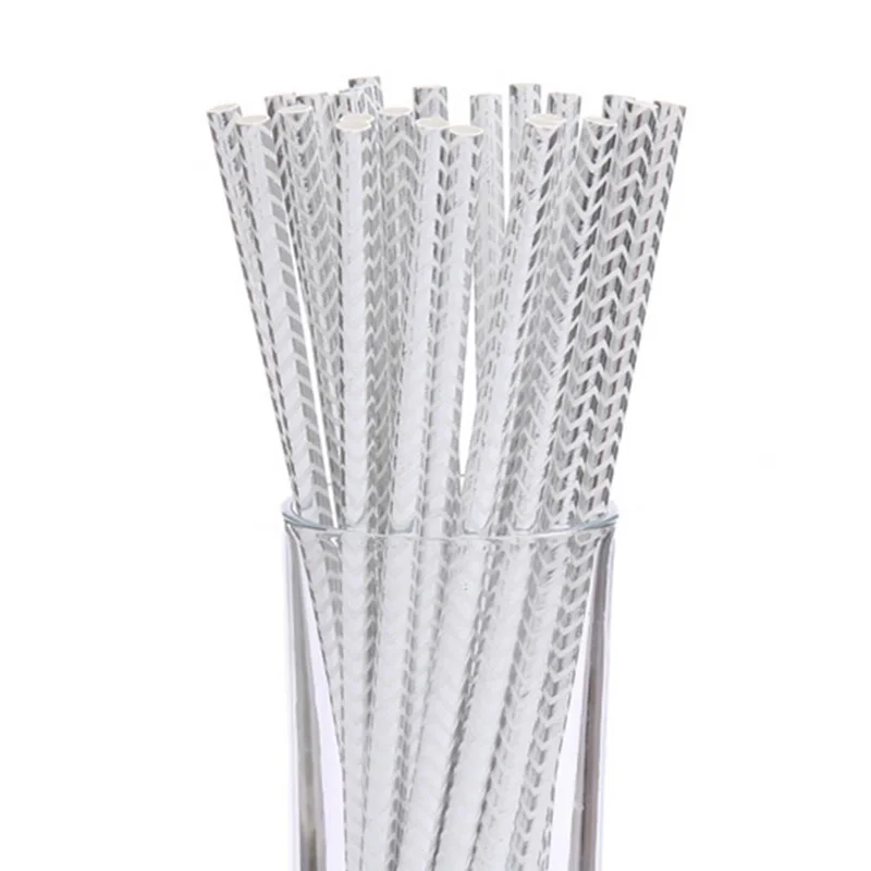 B straw 25pcs 6 шт. Золотые/серебряные жесткие бумажные Мини Вечерние коробки для попкорна, сумки для конфет, конфет, сувениров на свадьбу, день рождения, вечерние столовые приборы - Цвет: B straw 25pcs