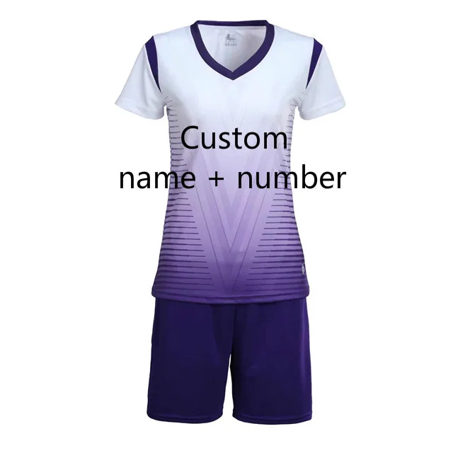 Custom name number Женские футбольные Джерси Наборы женский спортивный комплект волейбол Джерси рубашки тренировочные шорты костюмы униформы нарисованные на заказ - Цвет: Custom name number