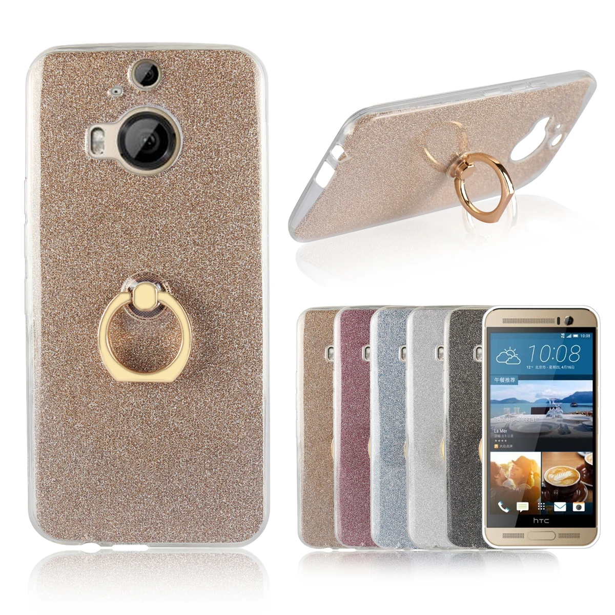 Кольцо с сияющими блестками чехол для HTC m9plus милые конфеты Обложка One M9 плюс + гель
