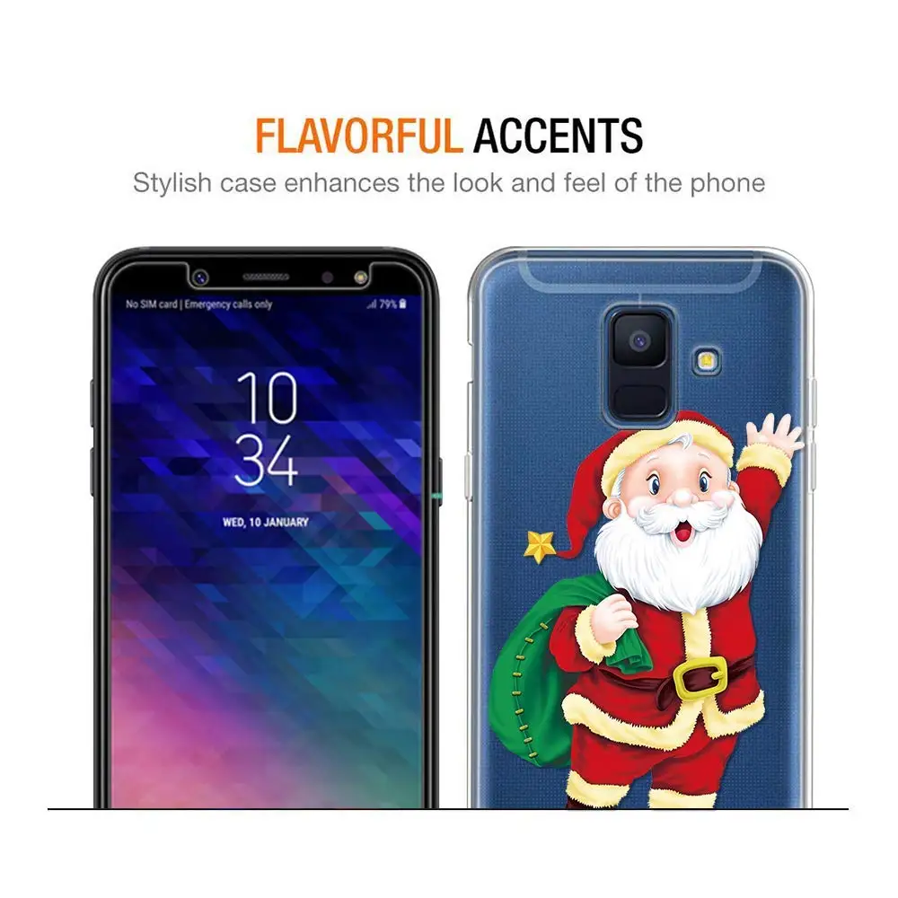 Santa Claus Reindeer Christmas Soft Case Cover For Samsung A6 J4 J6 2018 J3 J5 J7 A5 2017 Plus J2 Prime Ultra Thin Slim Coque |