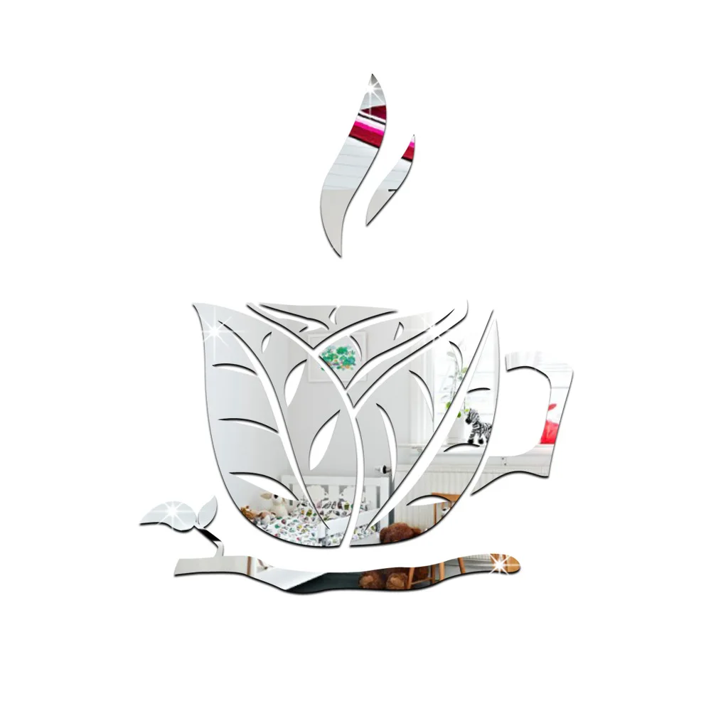 Креативные зеркальные наклейки Funlife с трехмерными кристаллами листьями модель