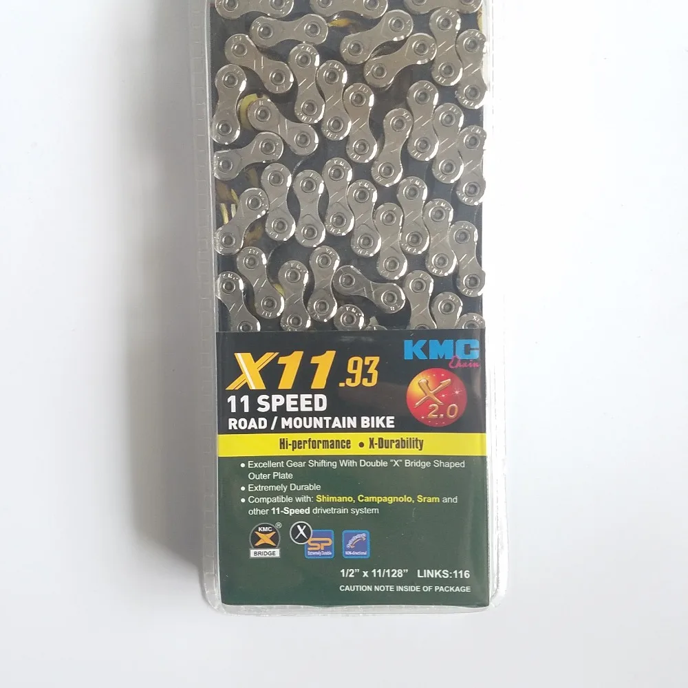 Велосипедная цепь KMC X11.93 X11 116L 11 для скоростного велосипеда с оригинальной