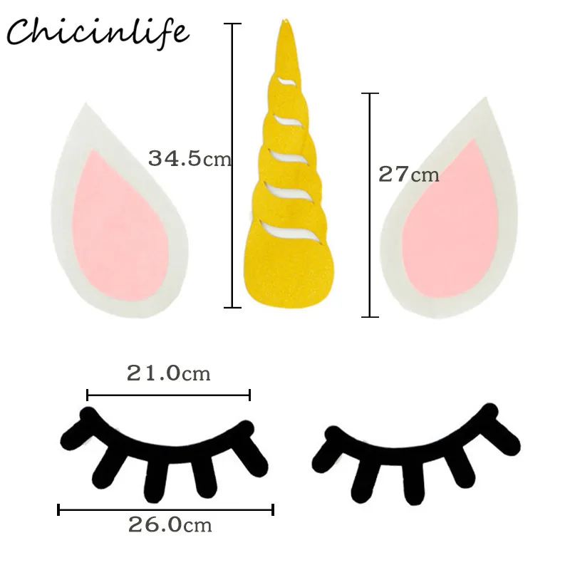 Chicinlife 1 набор Единорог ресницы наклейки фон День Рождения Вечеринка Baby Shower