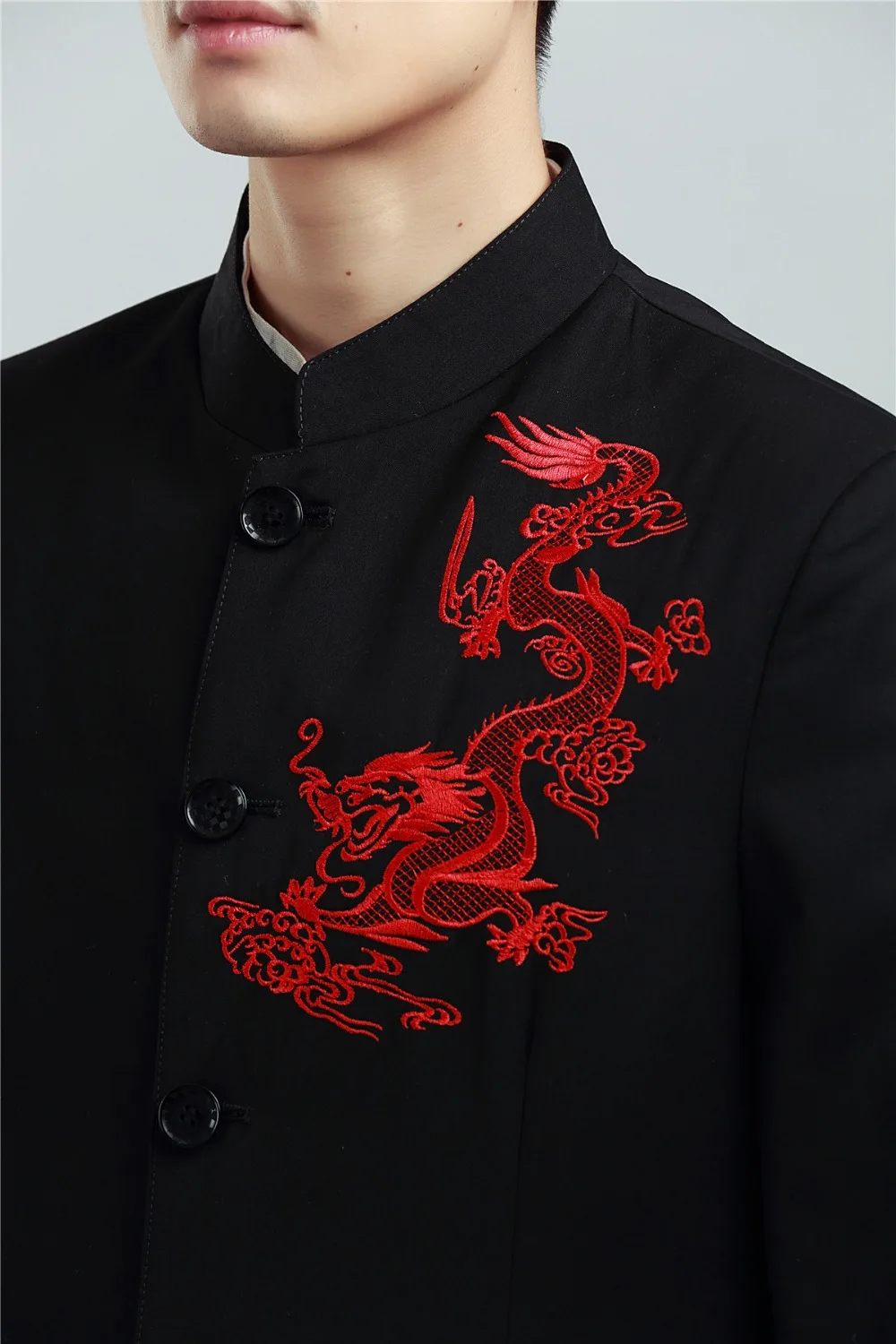 Шанхай история Черный винтажный Китайский Мужской Дракон вышивка куртка брюки