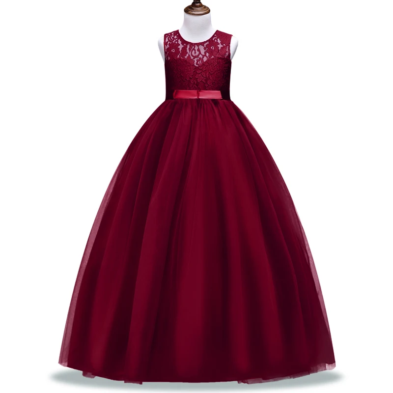 Кружевные платья для девочек от 4 до 14 лет одежда на новый год нарядное длинное