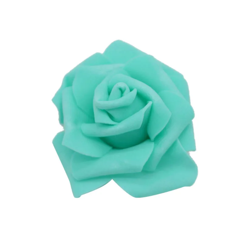 teal 50 шт./лот, 6 см, искусственная пена, головка розы, ПЭ пена, роза, головка цветка для свадьбы, дома, фестиваля, декоративные цветы, сделай сам, венки, ремесло - Цвет: teal