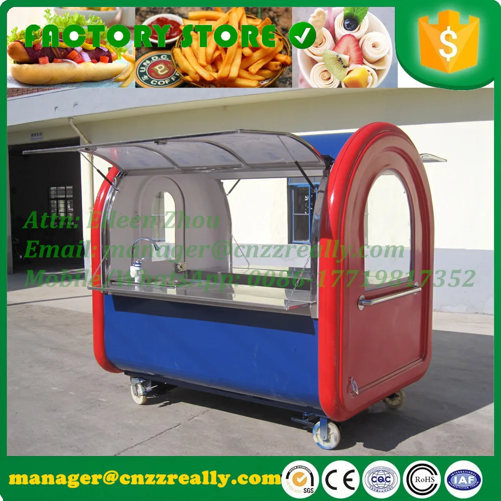 Передвижная тележка с двумя большими окнами уличная для еды продажи мороженого