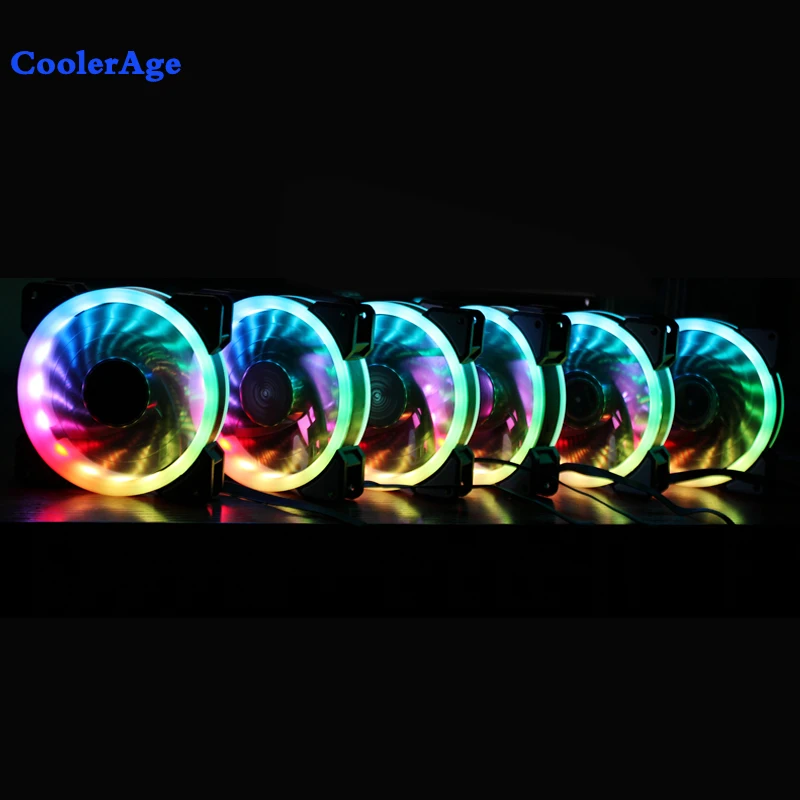 3 шт. PC чехол для ноутбука охлаждения Cooler RGB светодио дный 120 мм низкая Шум