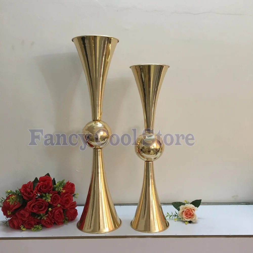 

Gold Wedding Flower Vase Flower Stand Wedding Centerpiece 10pcs/lot