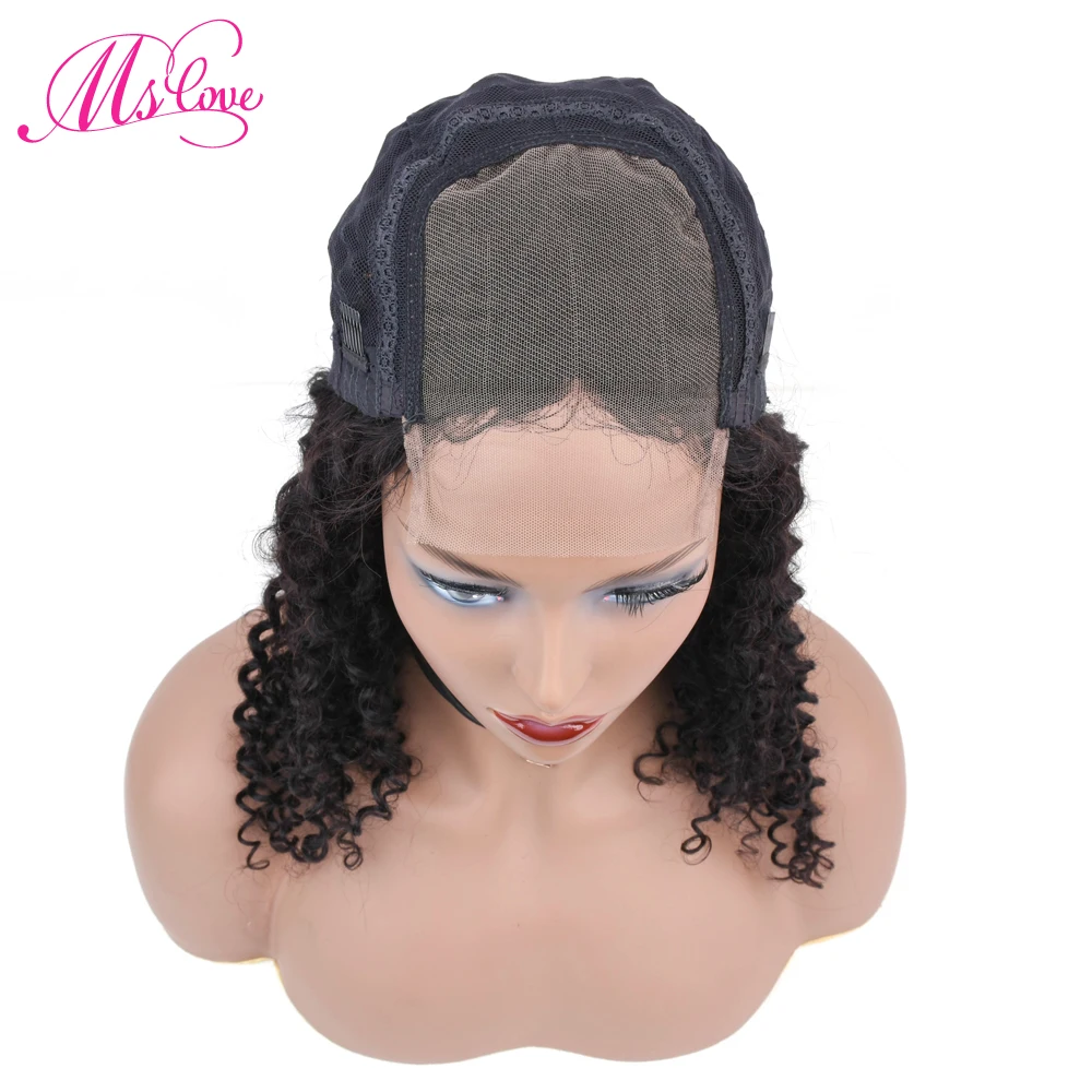 MS Love курчавые вьющиеся человеческие волосы парик кружева спереди парики